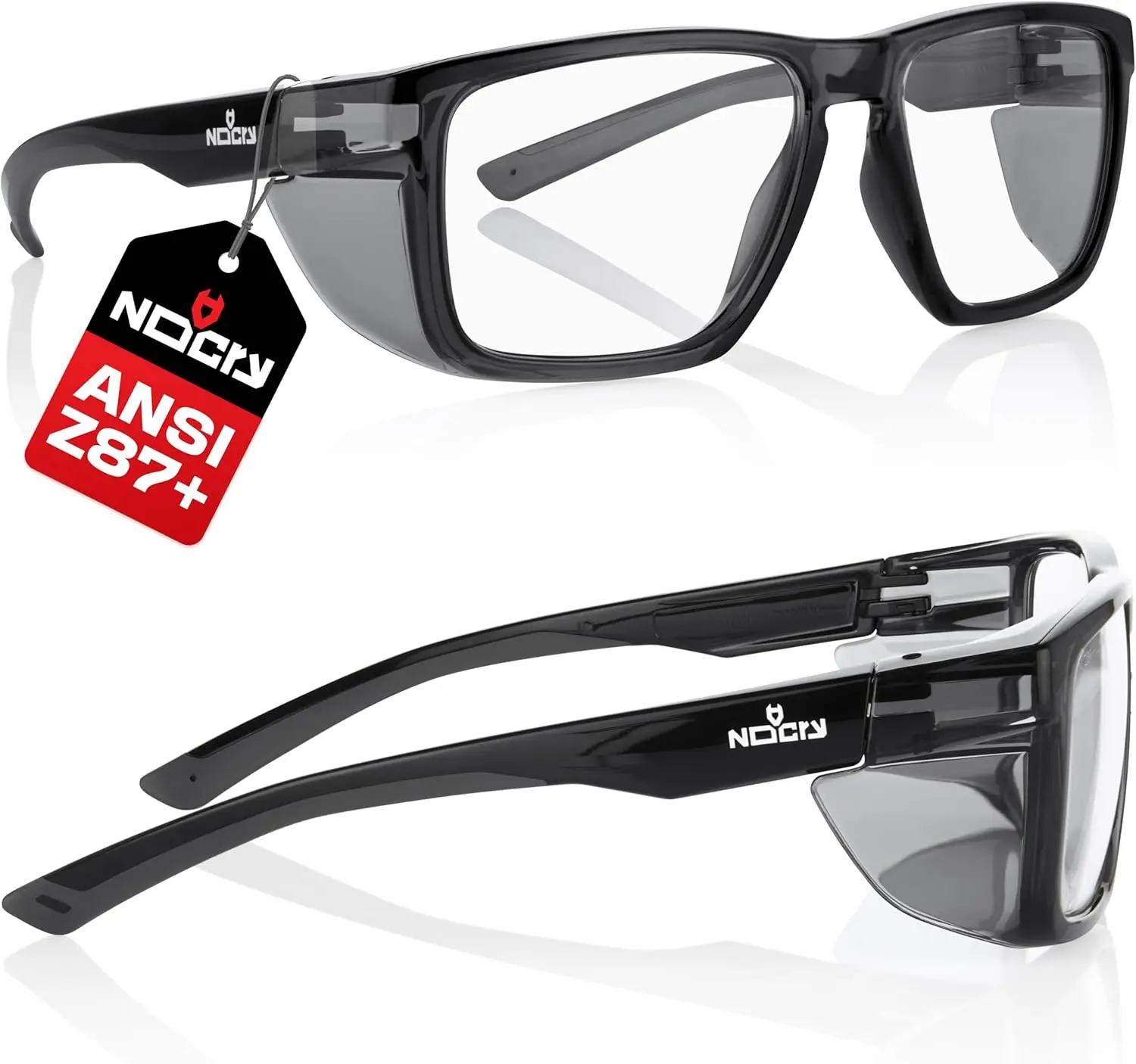 

Clear Safety Glasses with Side Shields — Anti-Fog, Scratch-Resistant, ANSI Z87.1 Rated for Work Protection