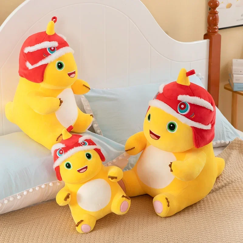 새로운 애니메이션 만화 사자춤 작은 밀크 드래곤 인형 귀여운 공룡 봉제 인형 귀여운 인형 소녀들을 위한 수면 베개 선물