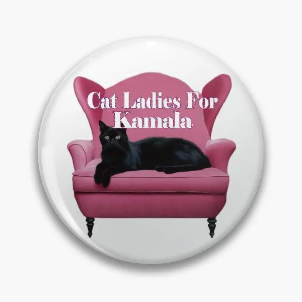 Cat Ladies For Kamala  Soft Button Pin Badge Jewelry Lover Hat Gift Metal Collar Lapel Pin Cute Funny Fashion Women Cartoon