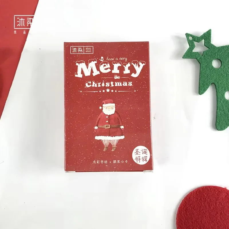 54PCS Merry Christmas Lomo Card Xmas Santa Tree Snowman Pattern Mini Postcard Photo Cards Xmas and New Year Gifts﻿﻿﻿