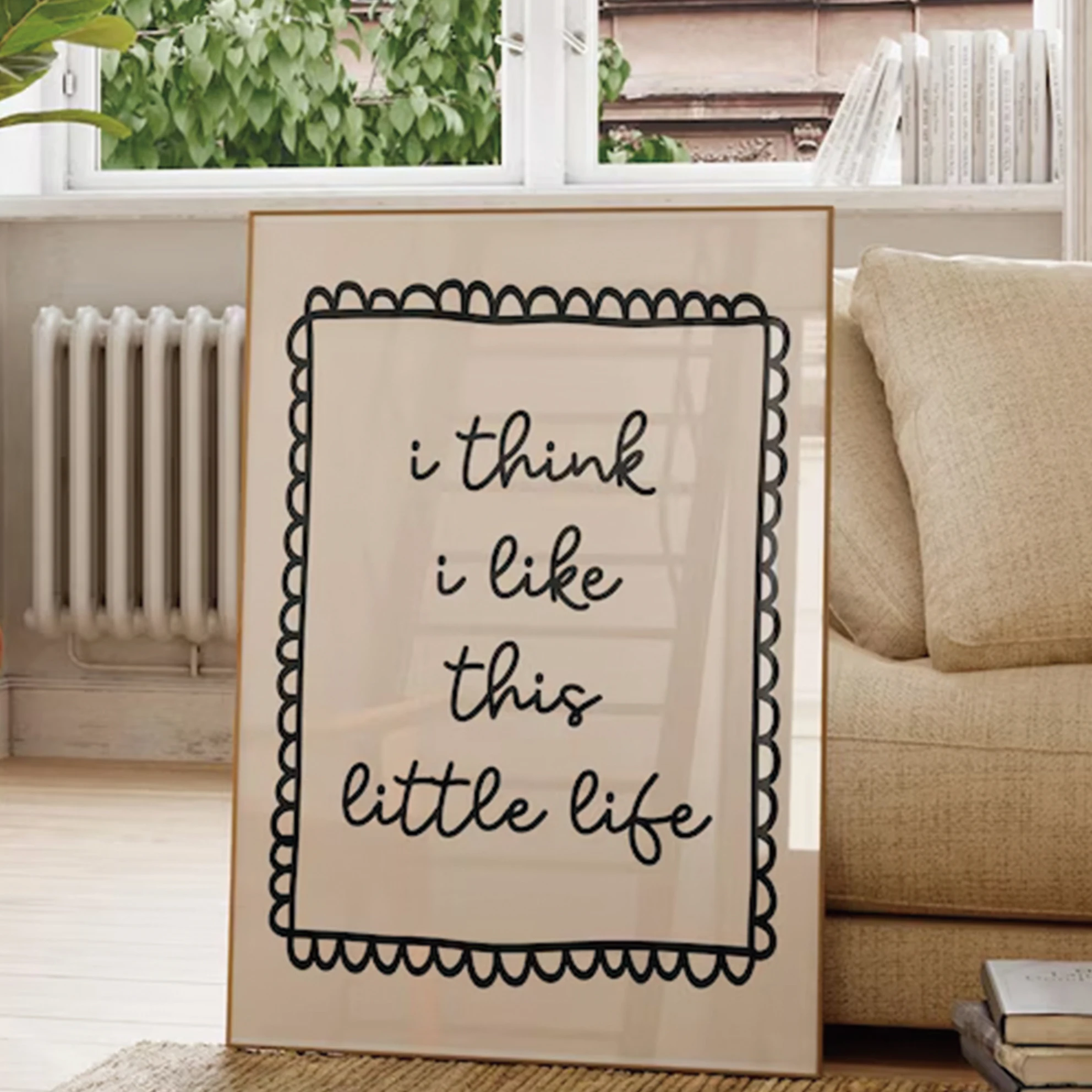 Ich denke, ich mag dieses kleine Leben, Druck, Wandkunst, Drucke, Leinwandgemälde, Poster, Bild für Wohnzimmer, Schlafzimmer, Kinderzimmer, Heimdekoration