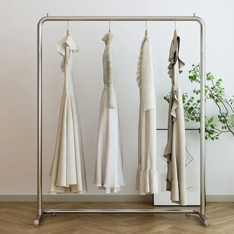 Wrought iron hanger rod clothing store men's and women's shelves display rack floor-to-ceiling middle island rack side hanger cl