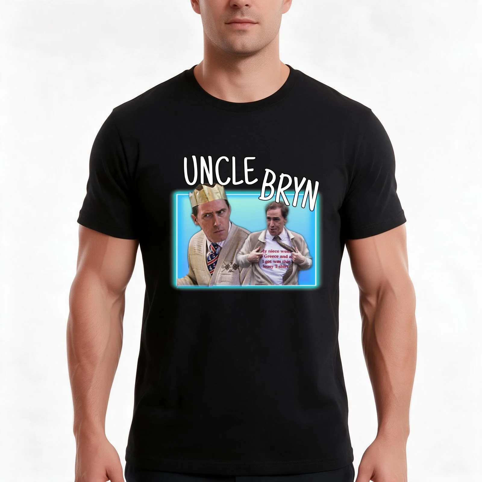 Uncle Bryn Retro Gavin & Stacey T-Shirt, Summer Casual Cotton Tee, Oversized Streetwear Tops, Vintage Graphic Print, 100% Cotton