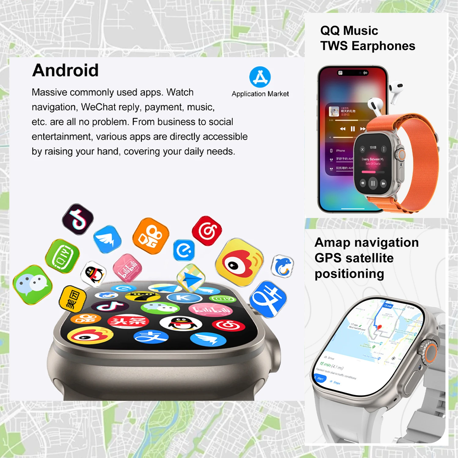 Call Smart Watch Men And Women 16GB Memory Support SIM Card WIFI Take A Picture SmartWatch App Store AI Intelligent Voice Smartw