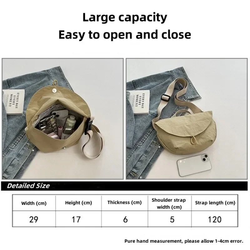 Bild 7: Frauen Umhängetasche Mode Versteckte Magnetische Taste Sport Reiten Taille Tasche Nylon Knödel Schulter Satchel Geeignet für Reisen