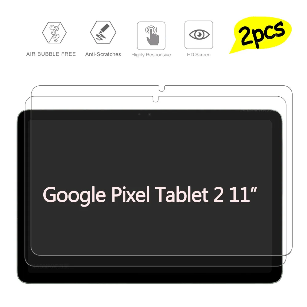 2 Pieces HD Scratch Proof Tempered Glass For Google Pixel Tablet 2 11-inch Oil-coating Screen Protector Film