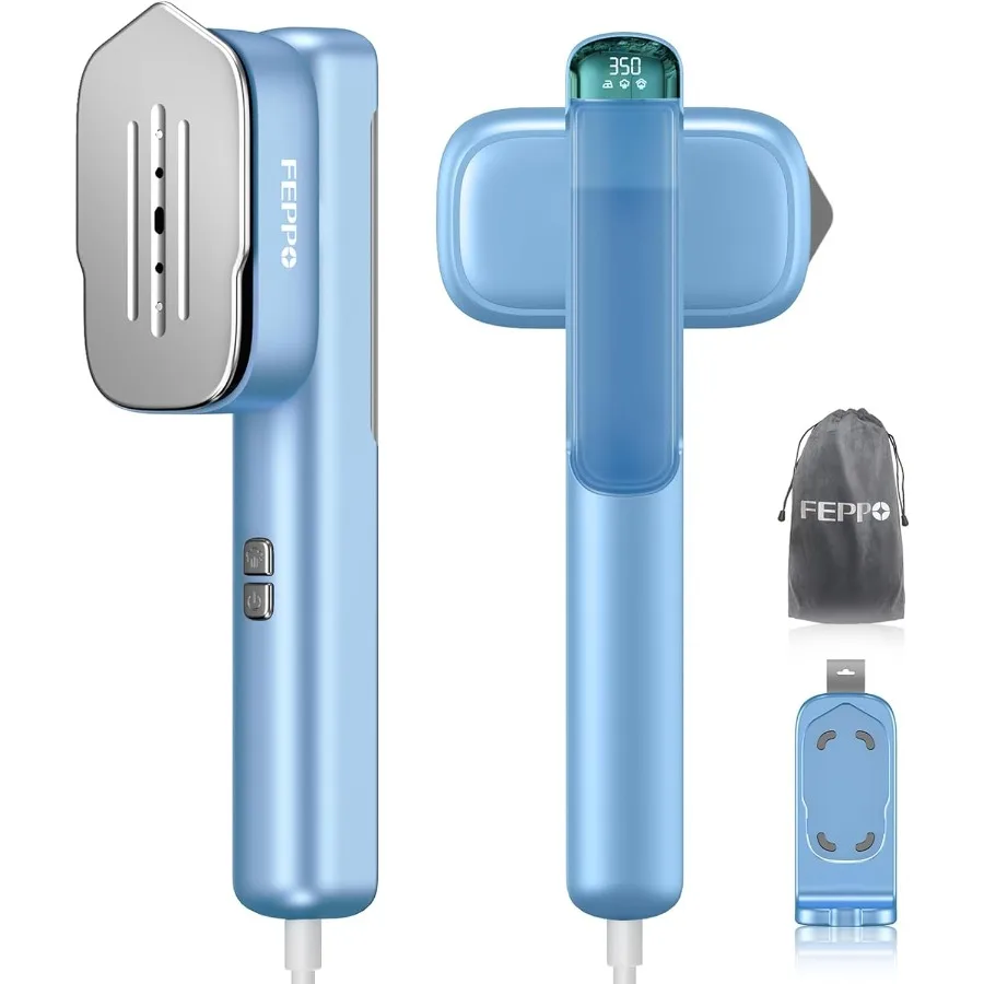 مُبخّر للسفر للملابس 110-240 فولت مُبخّر محمول مزدوج الجهد مكواة 2 في 1 تسخين سريع 1100 وات مُبخّر ملابس قوي مع #1