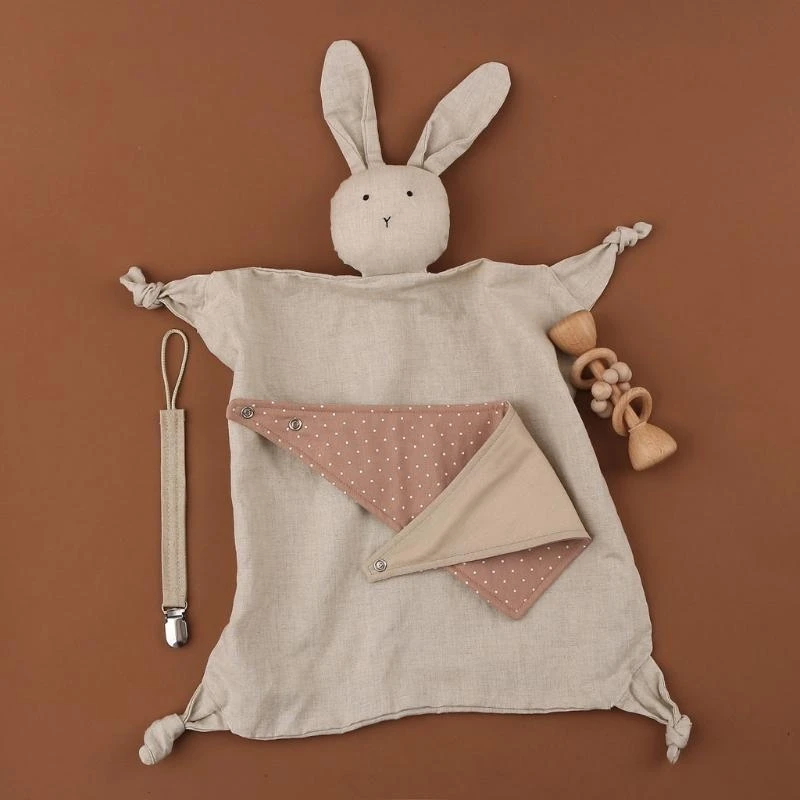 

J15U Pack of 4 Baby Appease Suit Pacifier Chain Clip Saliva Towel Teether Blanket Dummy Clips Baby Pacifier Holder Anti-lost