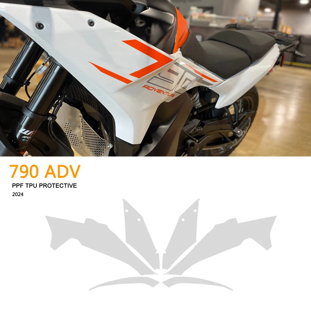 Dla 790 Adventure 790ADV 2024 części PPF kompletny zestaw ochrony farby akcesoria motocyklowe TPU Fairing naklejka ochronna nadwozia