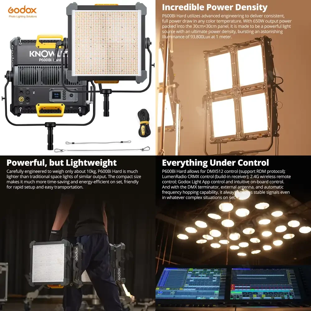 

P600Bi Hard LED Light Panel 650W 2800-6500K Professional Studio Light for Large-space Lighting