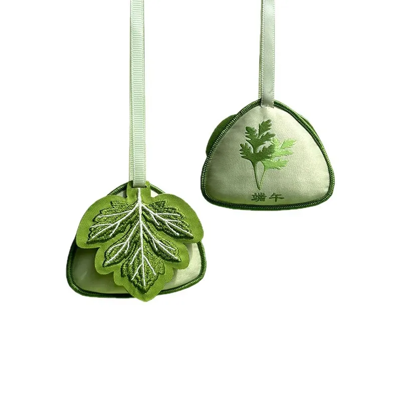 Dragon Boat Festival Wormwood Embroidered Sachet, Safe & Healthy Zongzi Car Hanging Gift