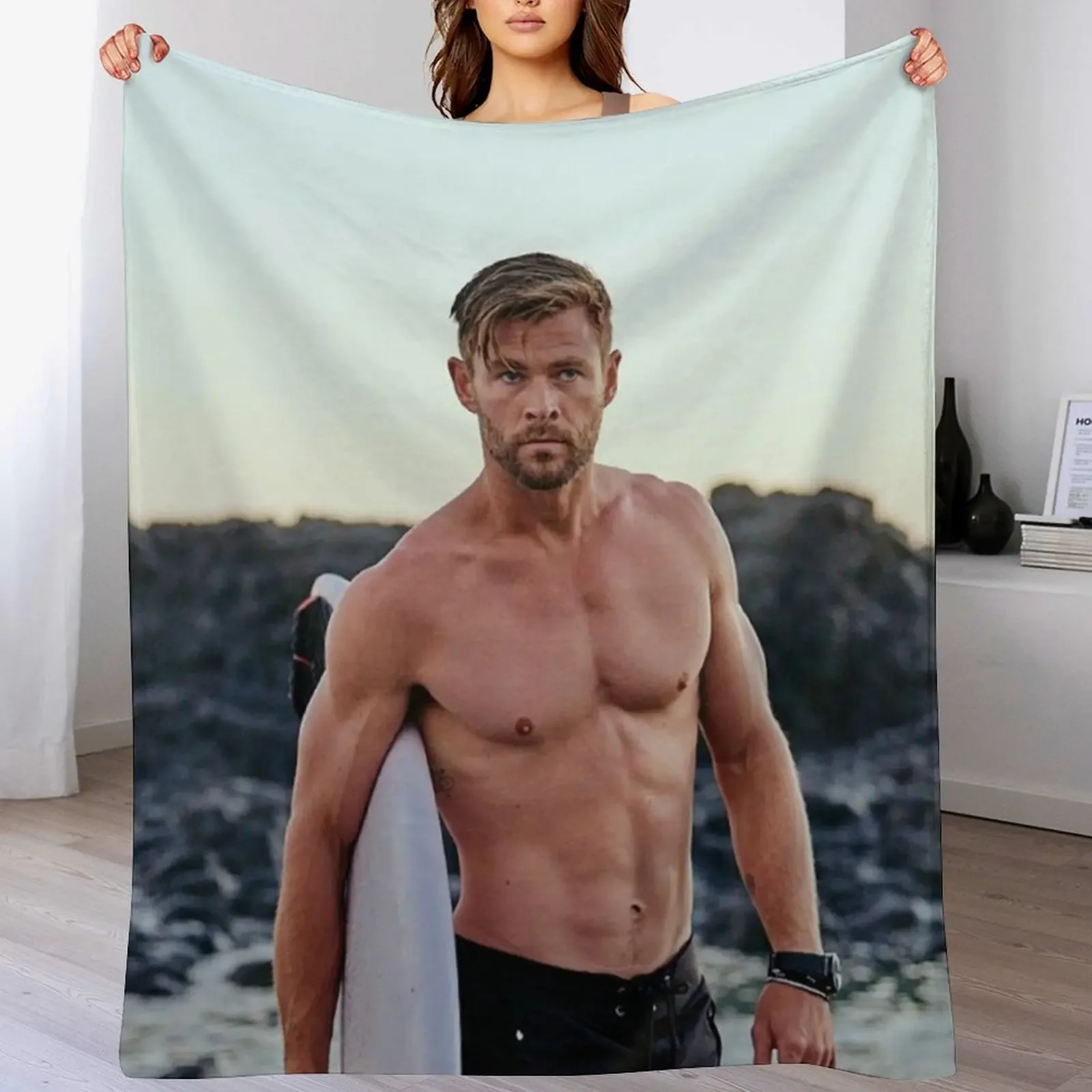 Chris Hemsworth Throw Blanket Ultra Plush Cozy Blanket for Napping Sleeping