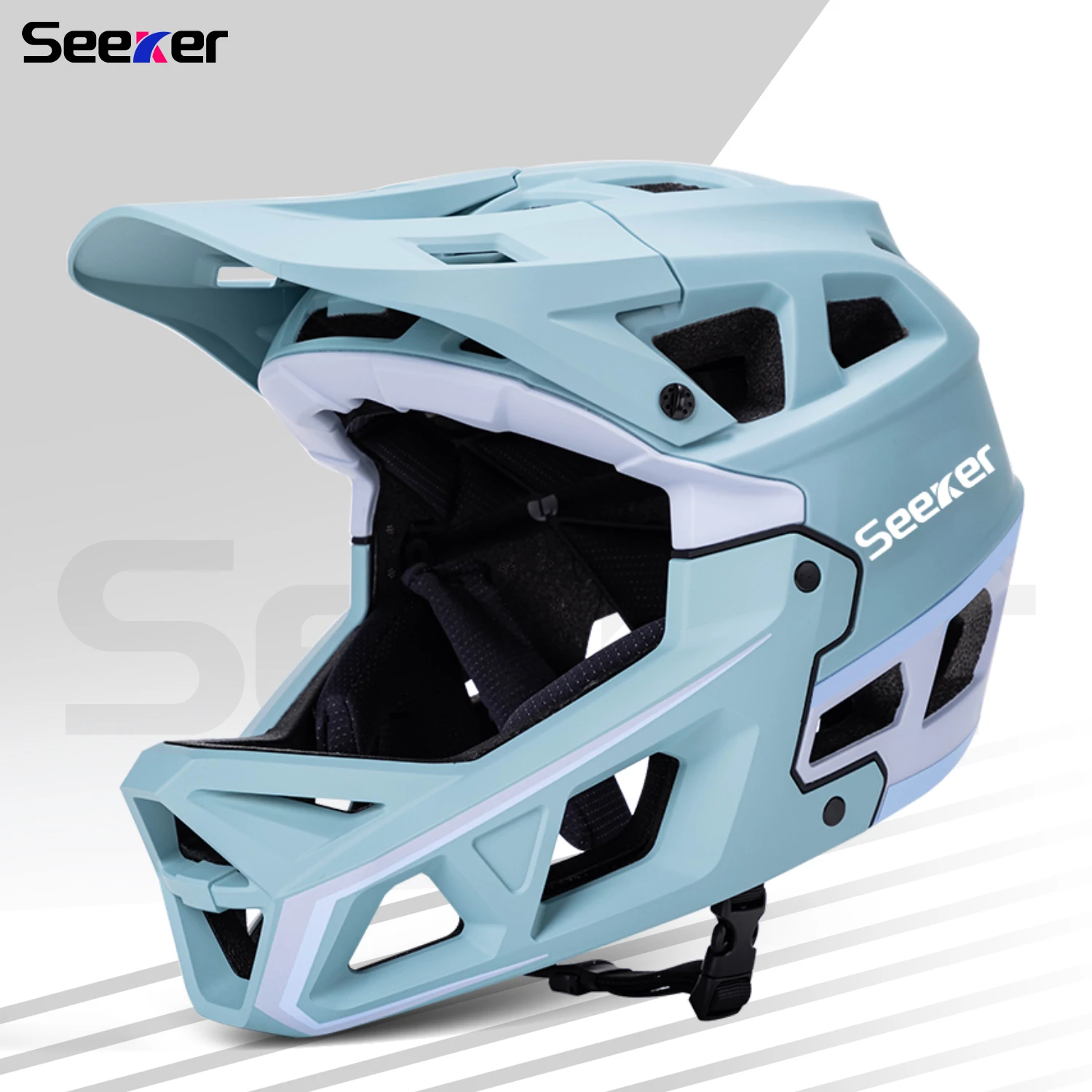 

Seeker bicycle cross-country full-face mountain cross-country lightweight impact-resistant downhill helmet bicycle riding helmet