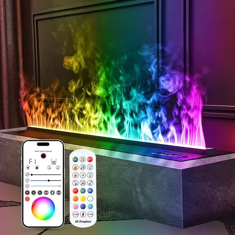 3D Atomized Fireplace With Colorful Flame ECO Decorative Customized Mist Intelligent Indoor Electric Water Vapor Fireplace