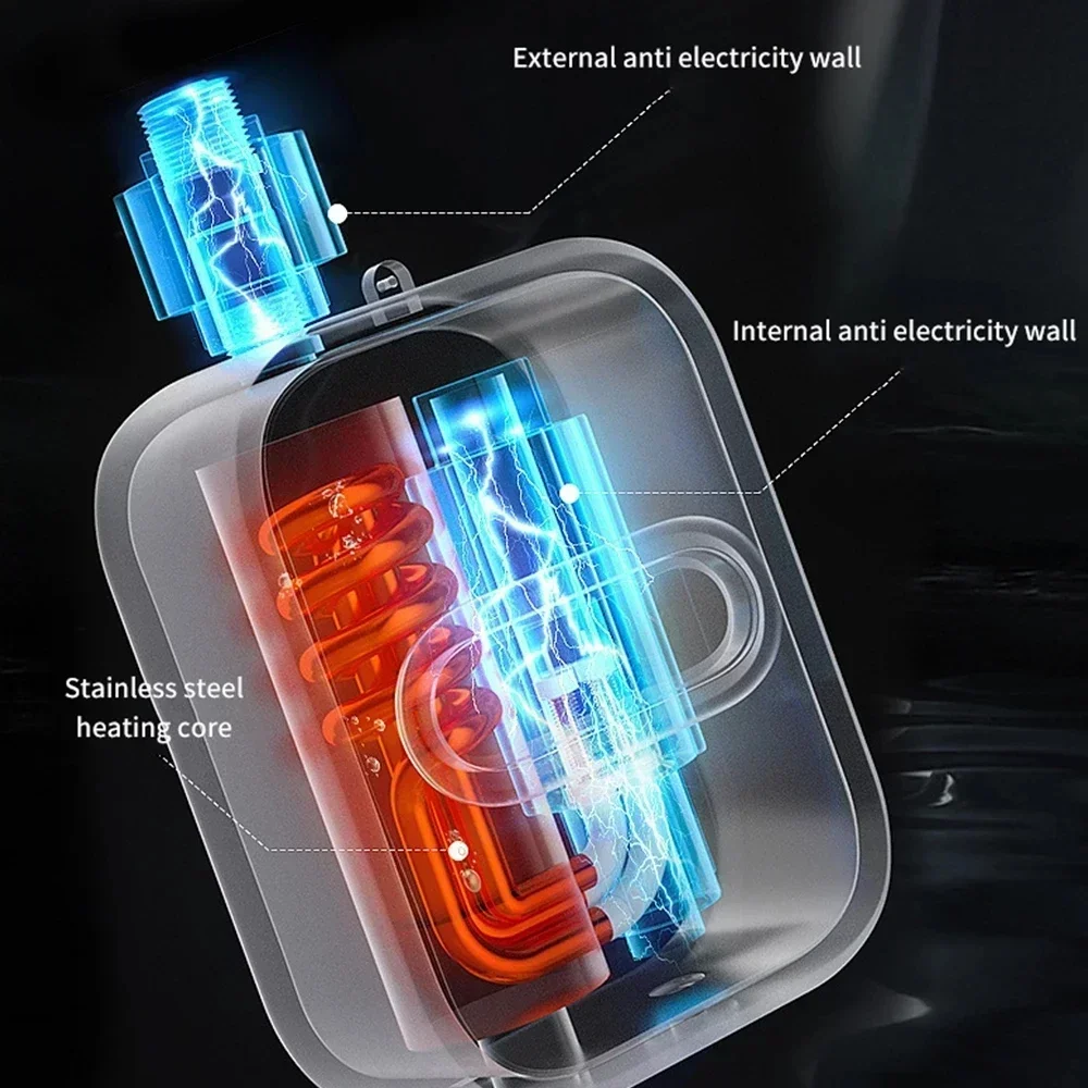 Mini riscaldatore di acqua calda senza serbatoio da 3500W sistema di riscaldamento termostatico con Display digitale per il bagno della cucina di casa