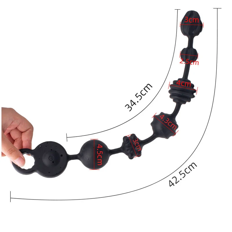 BDSM Silicone ​Super Long Vibrators Anal Beads Prostate Massager Butt Plug Soft Deep Strong Vibration Exercise Plug Sex Toys