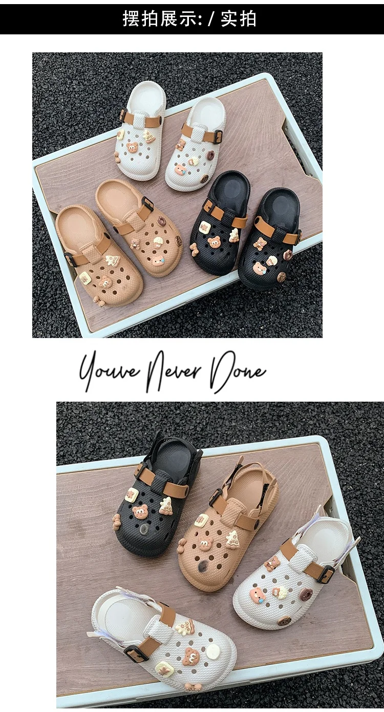 Kinder-Clogs für Jungen und Mädchen, Neue rutschfeste, bequeme, geschlossene Hausschuhe für drinnen und draußen – Detail 7