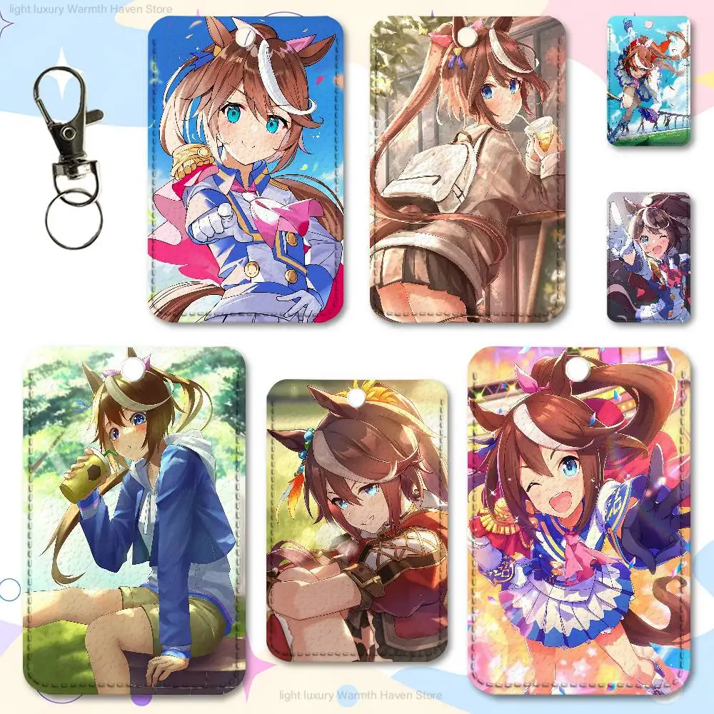 

Cute T-Tokai T-Teio Premium PU Leather Card for Daily Use Holder Card Case with Metal Carabiner Customizable Design