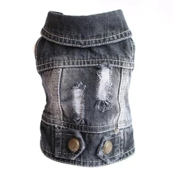 Sphinx Cat Clothes for Small Medium Large Cats, Dark Washed Cat Jeans Jacket Spring Autumn Denim Coat Cat Costume Pet Apparel