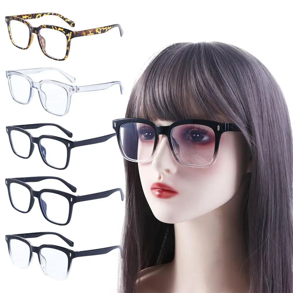 

Leopard Print Transparent Square Gradient Black Women Eyeglasses Korean Computer Eyewear Fake Glasses Black Frame Eyeglasses