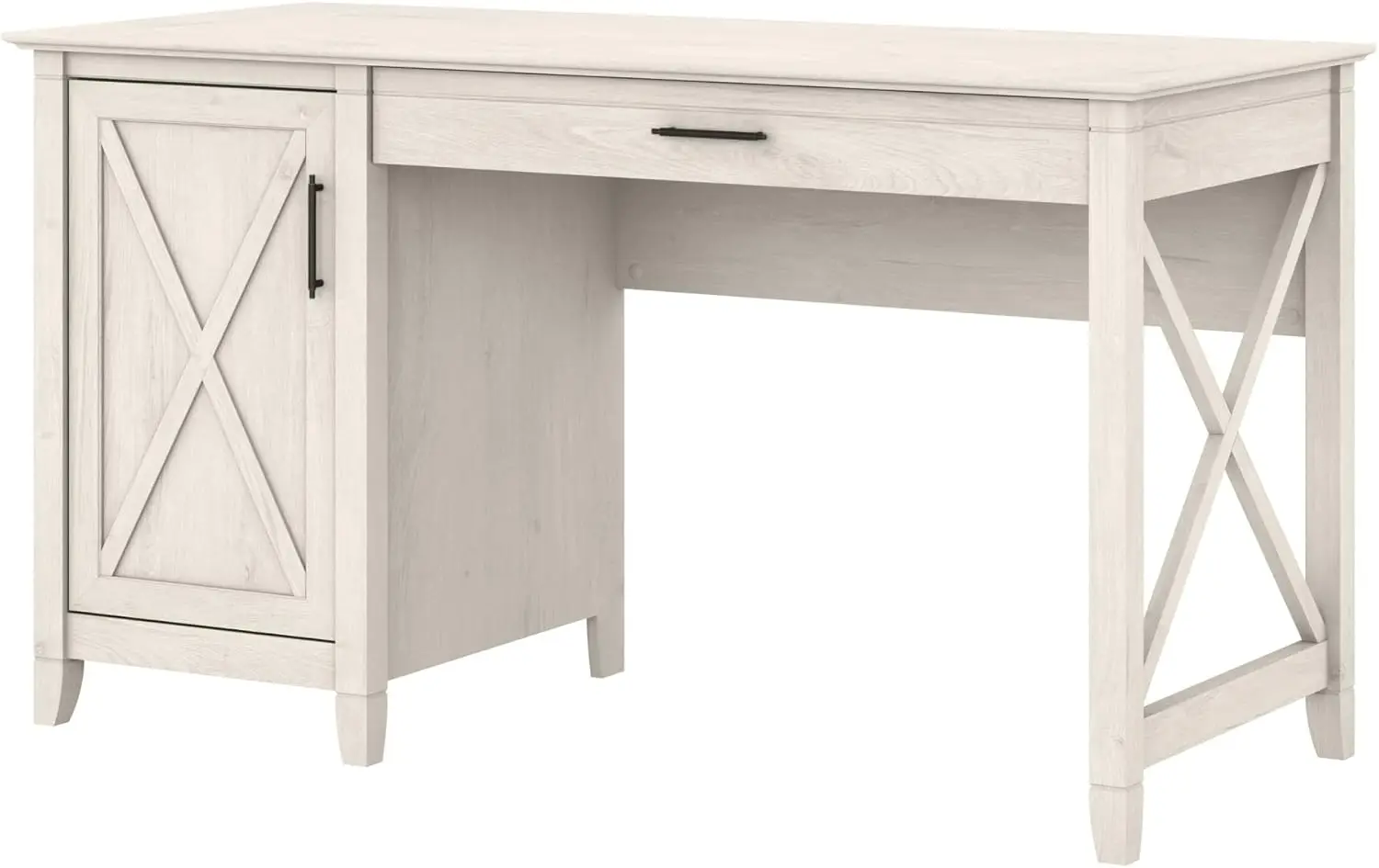 Key West Computer Desk with Storage | Farmhouse PC Table for Home Office in Linen White Oak | 54W x 24D