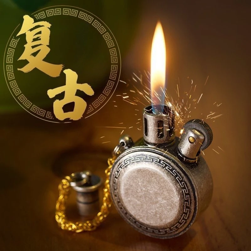 

Handmade Retro Lighter Creative Portable Mini Grinding Wheel Nostalgic Gift for Boyfriend EDC Tool