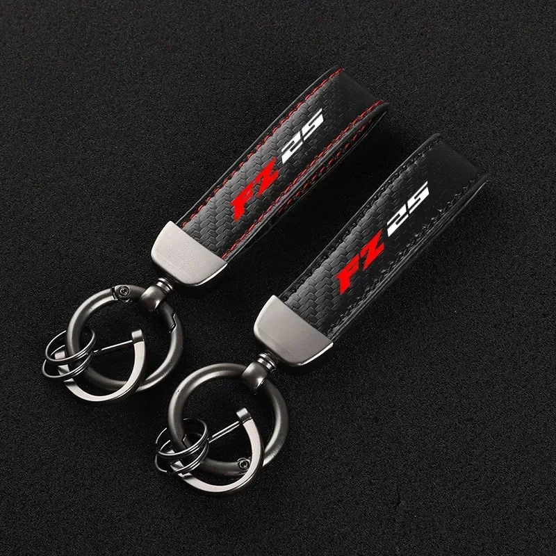 New Leather Motorcycle keychain Horseshoe Buckle Jewelry for Yamaha MT25 MT-25 FZ25 MT 2015-2021 Accessories