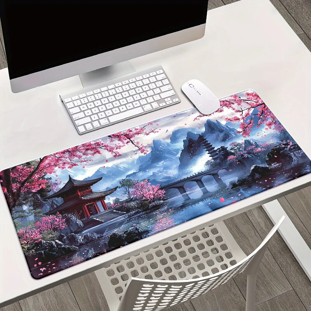 Cherry blossom Ink Painting Landscape Mouse Pad Desk Mat gaming mats anti-slip Durable offices accessories mouse mat mauspad