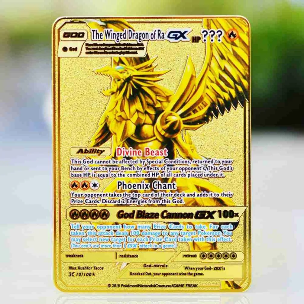 

Metal Pokémon Card Pokemon Cards Black Tcg I Choose You Thicc Pikachu Vmax Slifer the Sky Dragon Anime Board Game Kids Toys Gift