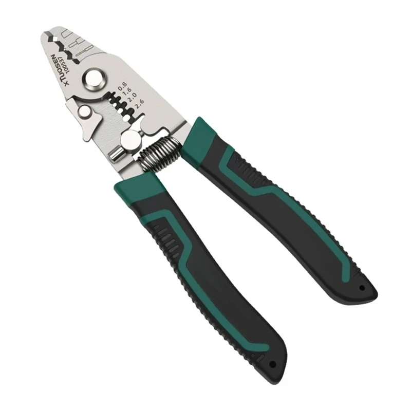 Precision fiber stripping tool/installer and electrician specific fiber optic tool -6-inch three hole fiber stripping pliers