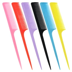 6Pcs/set Anti-Static Heat Resistant Rat Tail Comb for All Hair Types - Fine Tooth Styling Comb for Men and Women C0028A