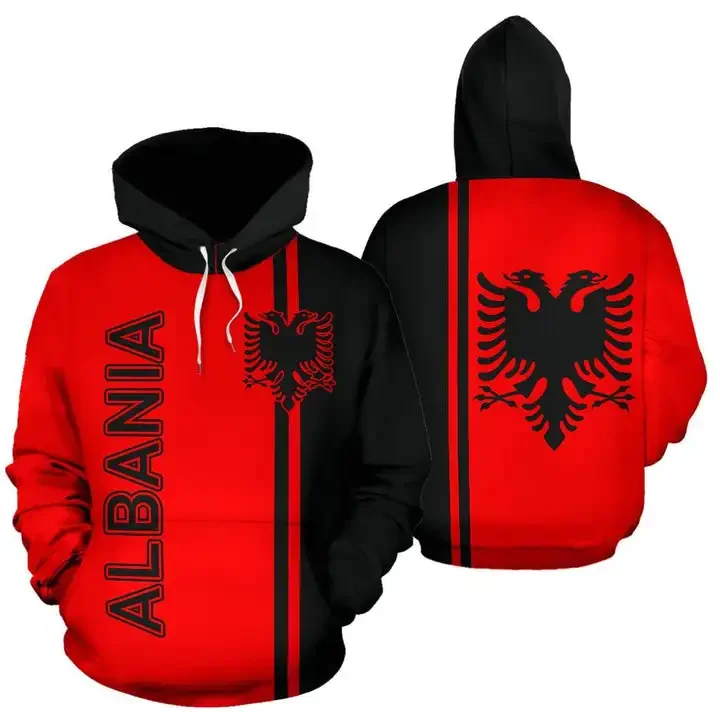 Men's Hoodie Women's Sweatshirt Funny Albanian Flag - Albanian Casual Sweatshirt Printed Casual Hoodie Striped Dress