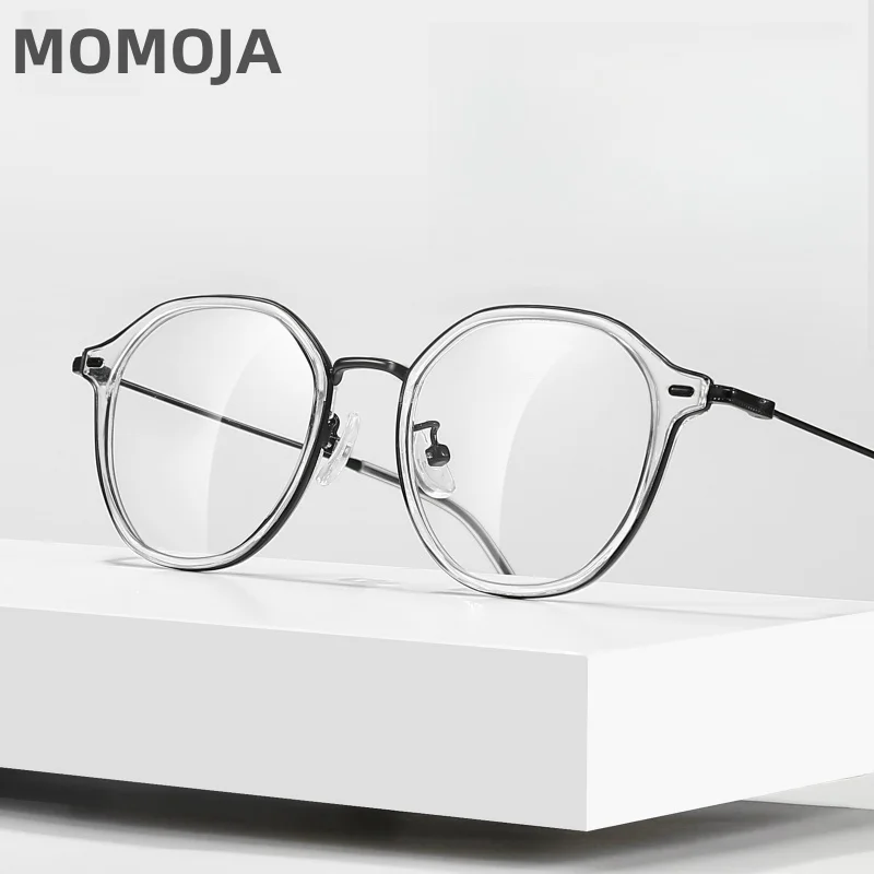 

MOMOJA Ultra Light Women's Fashionable Alloy Polygon Eyeglass Frame Retro Optical Prescription Glasses Comfortable 5023