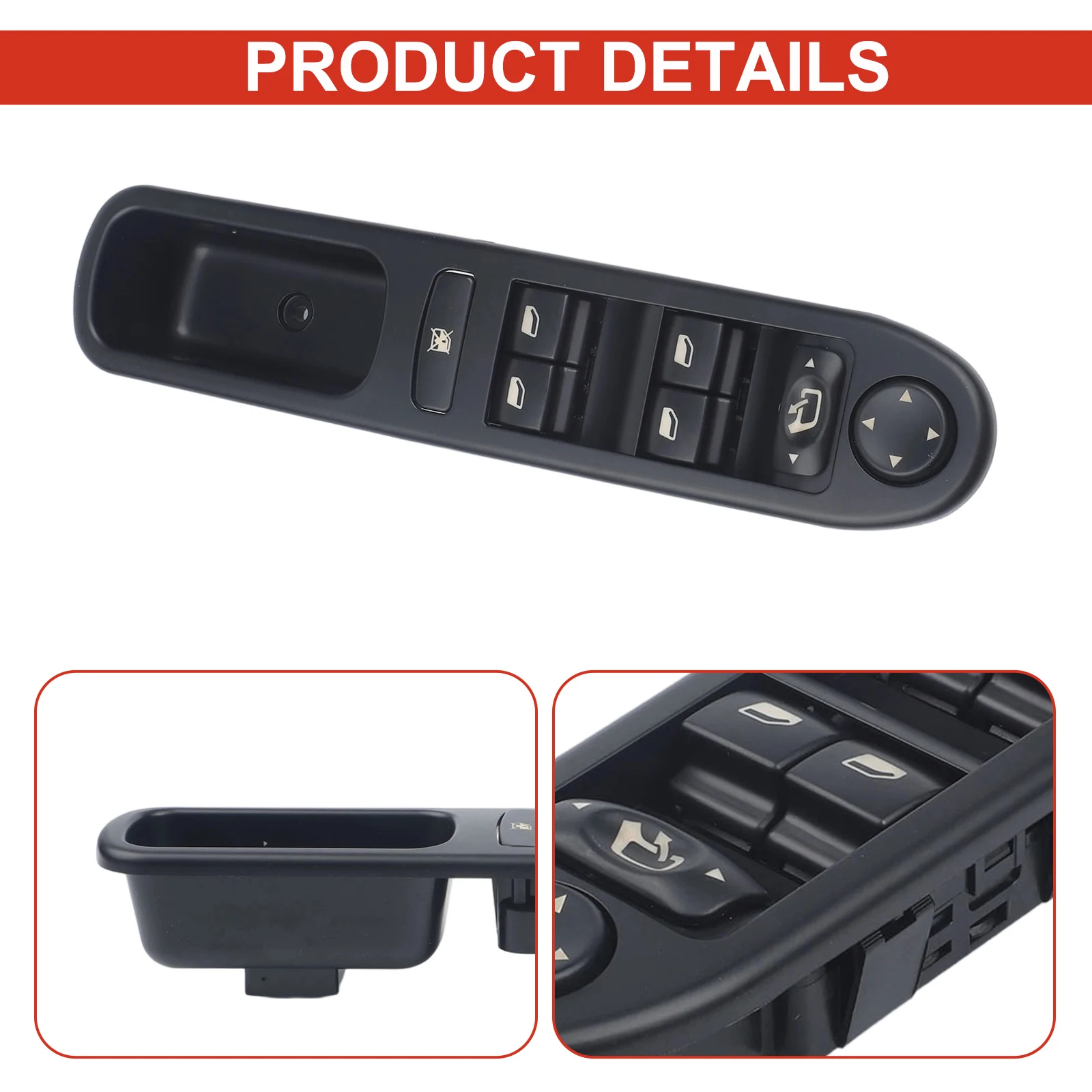 Front Left Control Power Switch 6554KT 6554KS 3+6 Pin Black Plastic For 307CC 307SW 307 Break 2000-2014 For LHD Car Interior