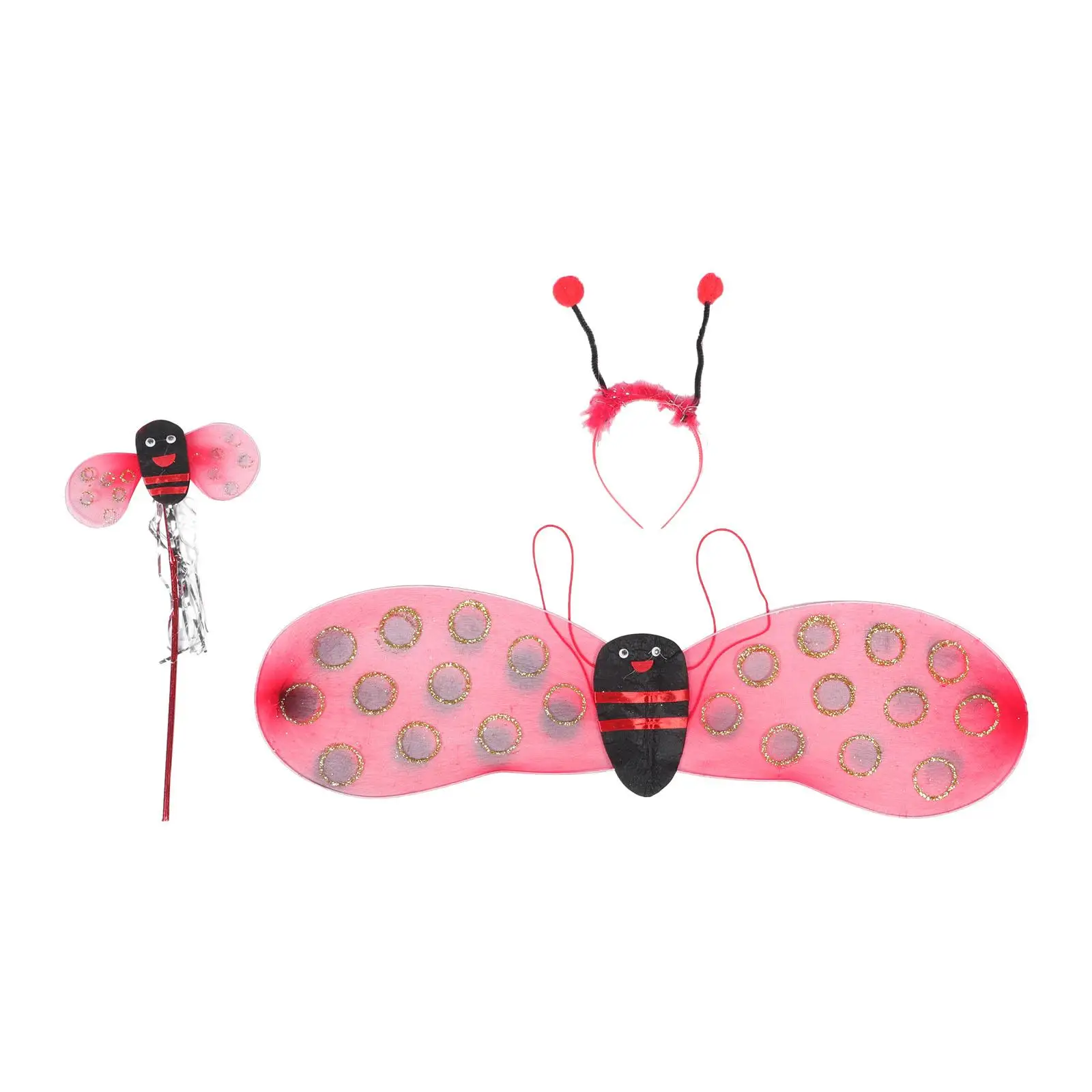 

Bee Fairy Costume Set PP Girls Halloween Cosplay Props Kids Accessories Wing Headb W Comfortable SkinFriendly Design