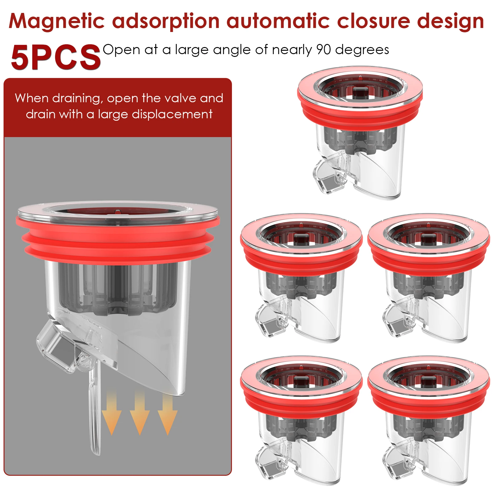 

Drain Odor Stopper PMMA Magnetic Auto-Close Floor Drain Backflow Preventer Prevent The Spread of Odors in Bathroom/Kitchen Sewer