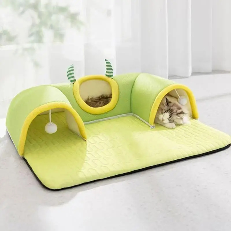 New Summer Breathable Pet Nest Cat Tunnel Cat Nest Dog Nest Channel Fan Foldable Four Seasons Universal Drill Hole Toy