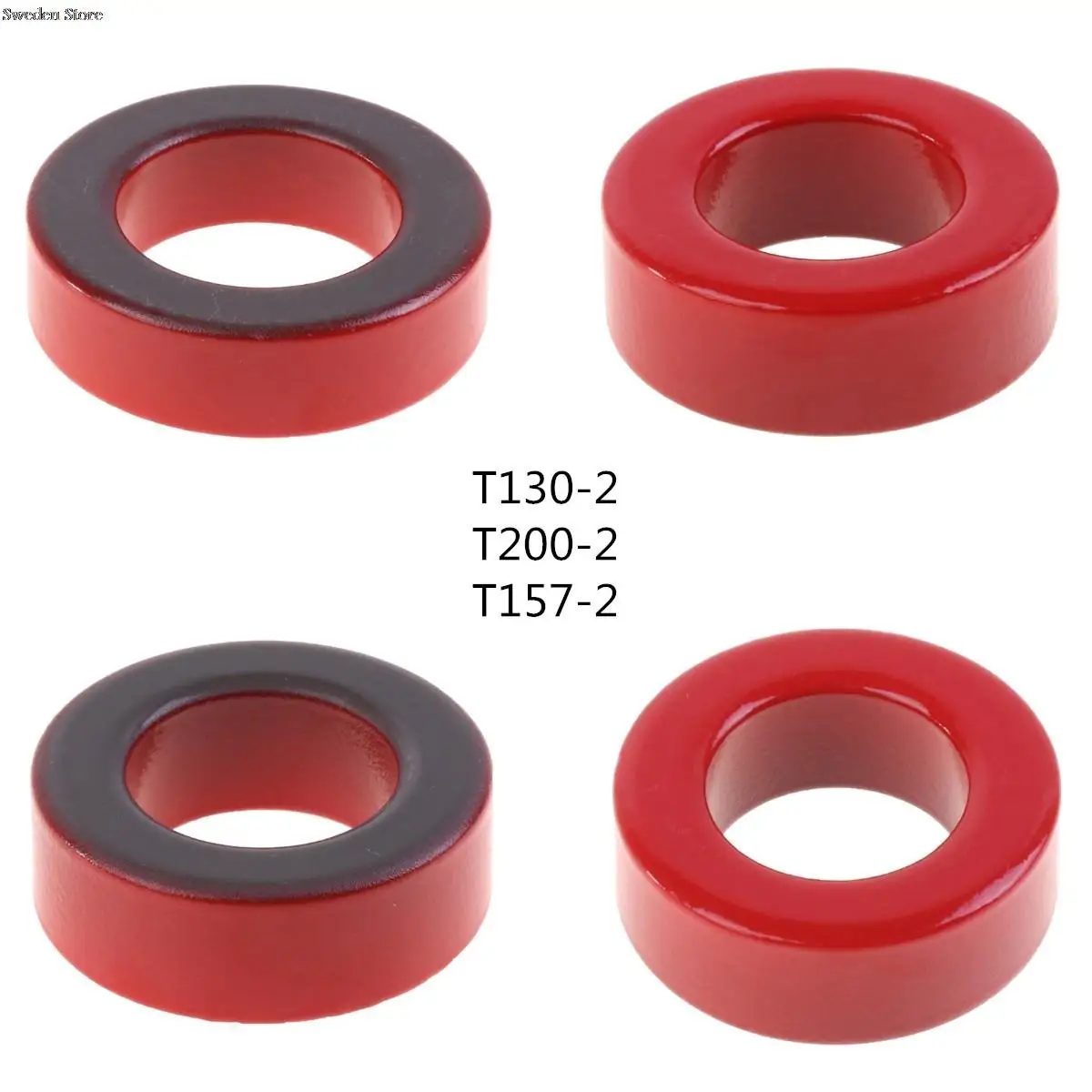 T130-2/T200-2/T157-2 Iron Ferrite Toroid Cores 51*32*14mm/40*24*14.5 Mm For Inductors Iron Powder Core Red Ring Low Permeability