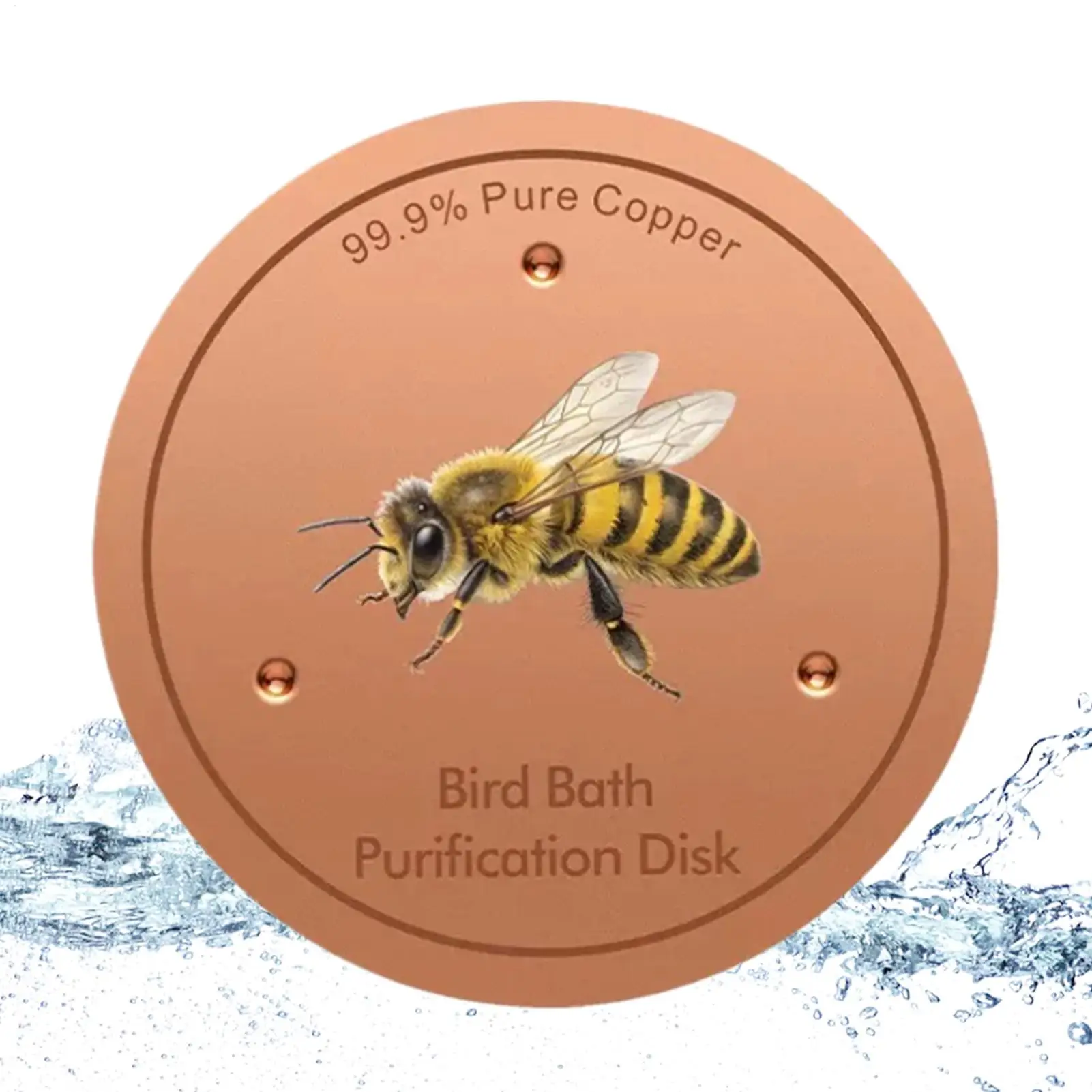 Bee Pattern Bird Bath Disk Bath Disk Ornaments Feeder Accessories 3-Point Support Purifier Plate For Patio Fountain Garden Bowl