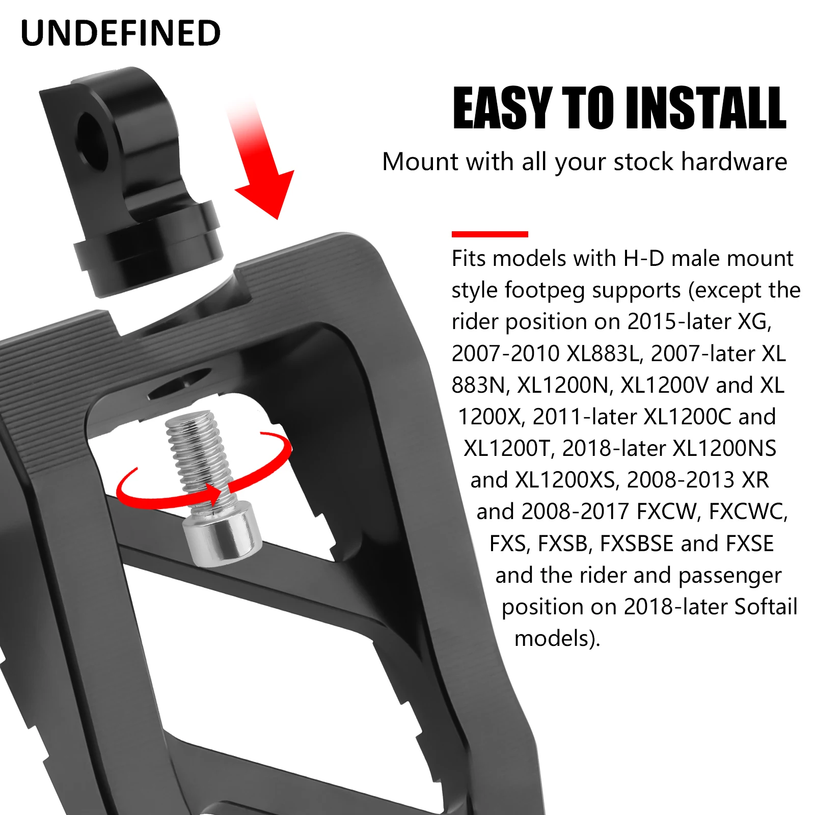 Motorcycle Footpegs Riot Foot Pedal for Harley Sportster Dyna Low Rider Softail Fatboy Touring Street Glide Male-Mount Footrest image 3