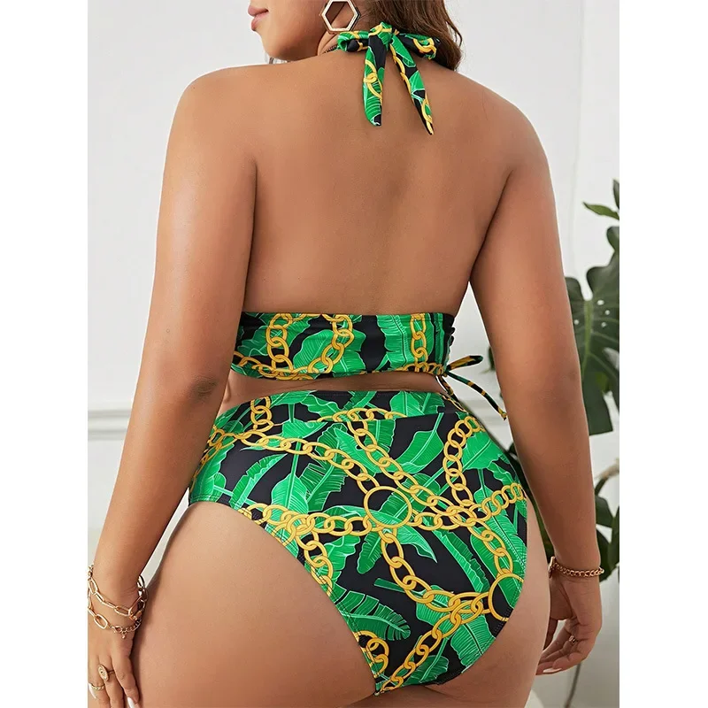 

Printed Plus Size Split Swimsuit for Women, Sexy Bikini, Gathered, Backless, High Waisted Bikini for Women Elegantes Casual Y2k