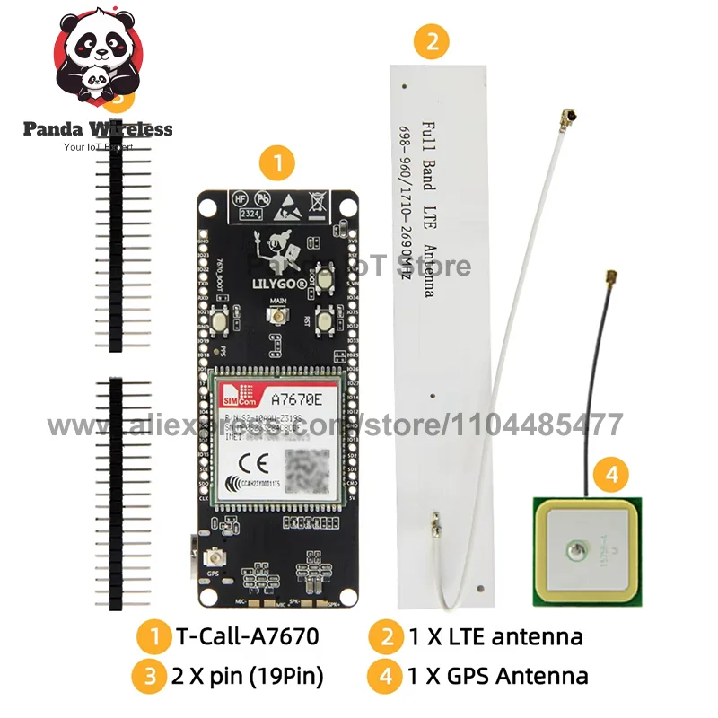 T-Call A7670 ESP32-ontwikkelbord met LTE GSM mobiel netwerk ESP32-WROVER-E WiFi Bluetooth draadloze langeafstandscommunicatie