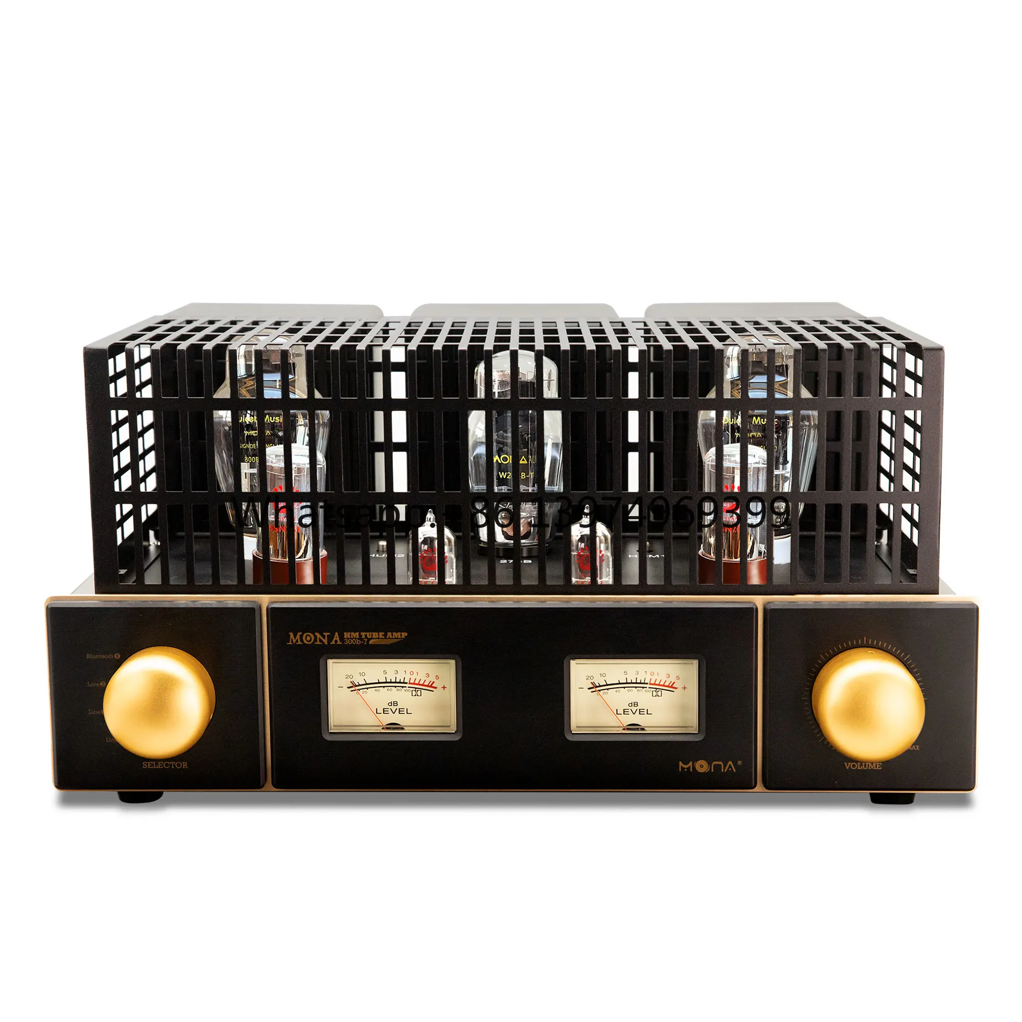 Mona New Arrival300B Tube Amplifier 7 Tubes Aluminum Home Audio System Processor 12W*2 15Hz-45kHz CE/FCC Certified 2.0 Channel