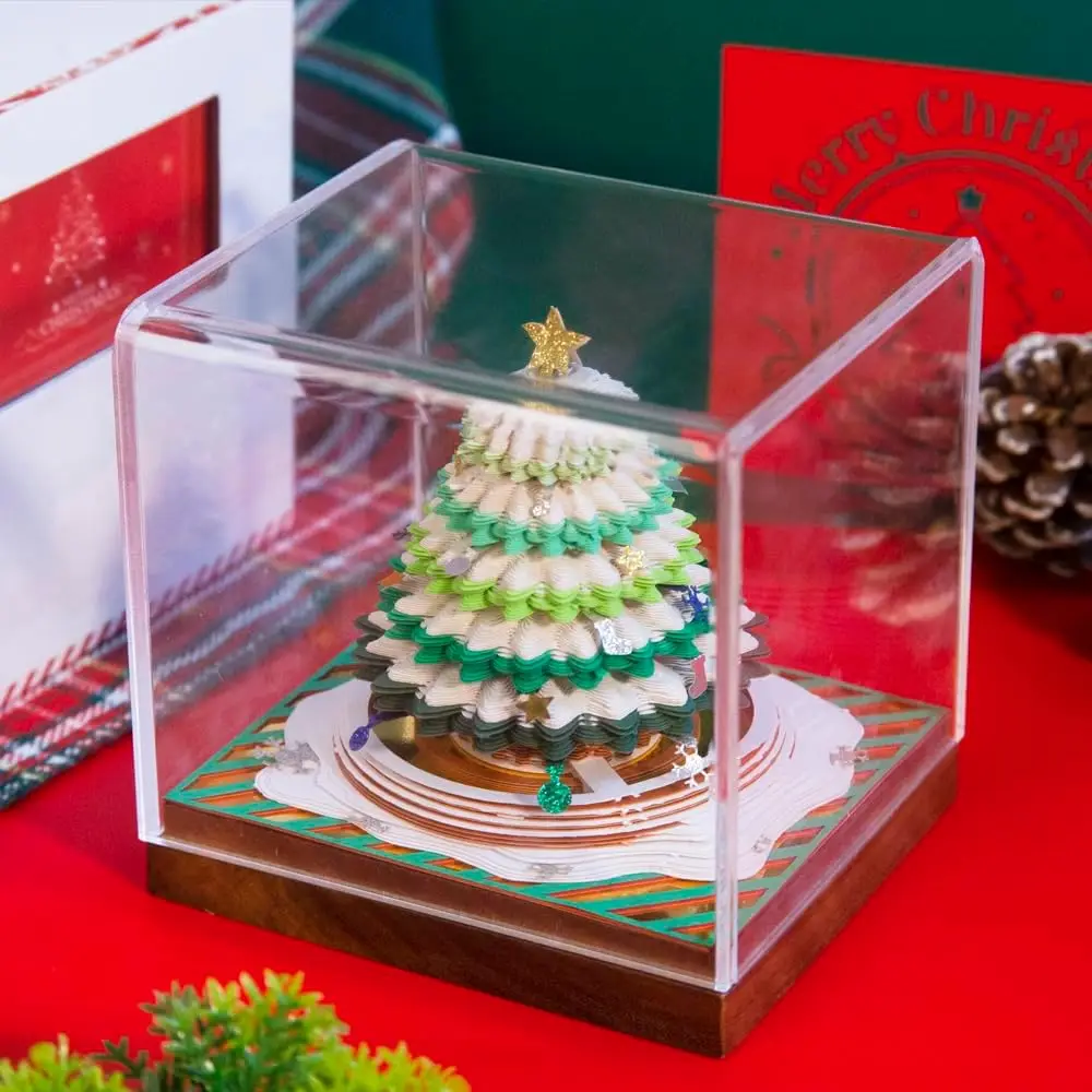 Time Piece Calendar 2027 Desk Calendar 3D Tear-away Calendar Paper Carving Art Memo Pad Notepad Christmas Desktop Decoration