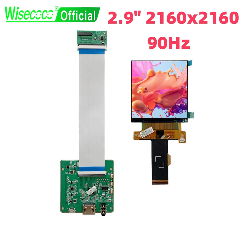 Wisecoco 2.9 Inch 2K TFT LCD Display 2160x2160 For HMD VR AR Screen Square MIPI Control Board 90HZ High PPI LS029B3SX06