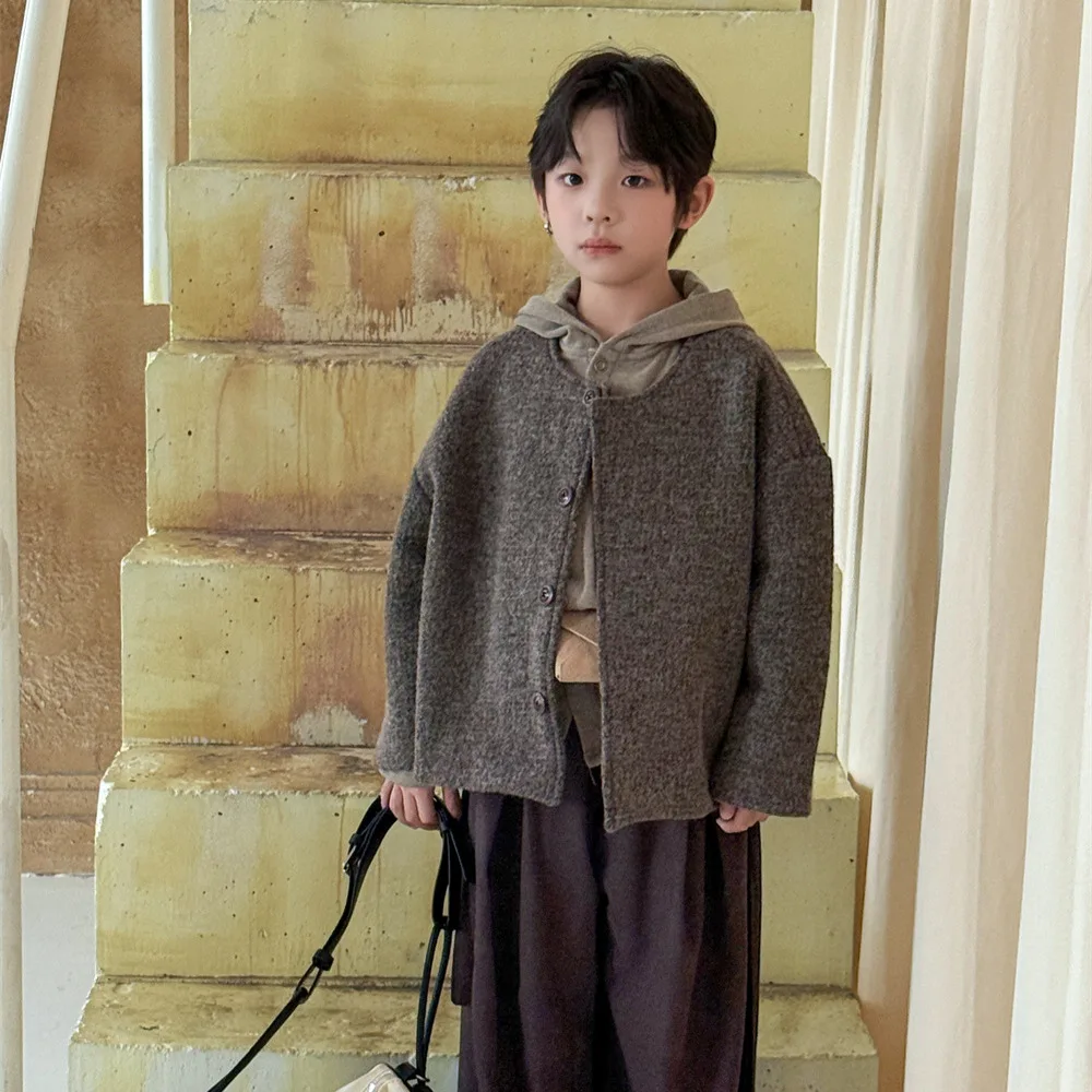 

Children's Clothing Boys' Coat 2025 Autumn New Woolen Children's Warm Coat Versatile