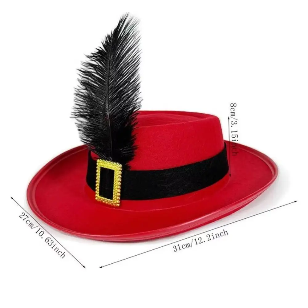 New Vintage Children's Feather Top Hat with Feathers Jazz Cap Magician Top Hat Black Performance Prop Hat Stage Performance - view 6