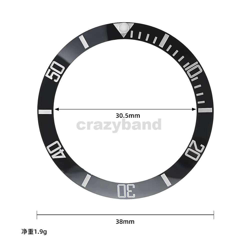 38 مللي متر سبائك السيراميك ساعة الحافة إدراج حلقة المنحدر صالح ل NH35 NH34 GMT الرجال ساعة جزء حركة اكسسوارات مضيئة الغوص