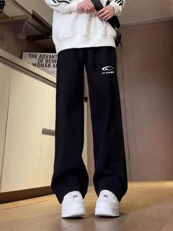 

Спортивные брюки для баскетбола 2025 года, весна-осень, новая модель с принтом, для молодежи и студентов, тонкие прямые повседневные брюки в стиле High Street