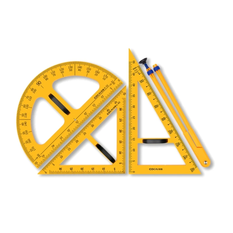 Large Ruler Set Protractor Portable Math Drawing Teaching Tool Y3NC